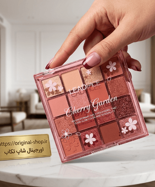 پالت سایه چشم ۱۶ رنگ لیدفیس مدل Cherry Garden | پیگمنت بالا و تنوع رنگی عالی