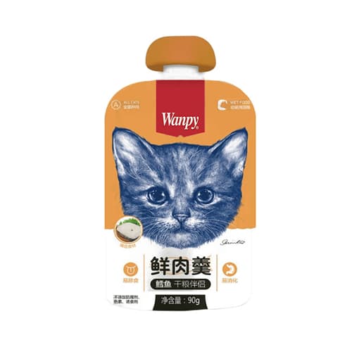 پودینگ بچه گربه ونپی مرغ و ماهی Wanpy وزن ۹۰ گرم — تصویر ۲