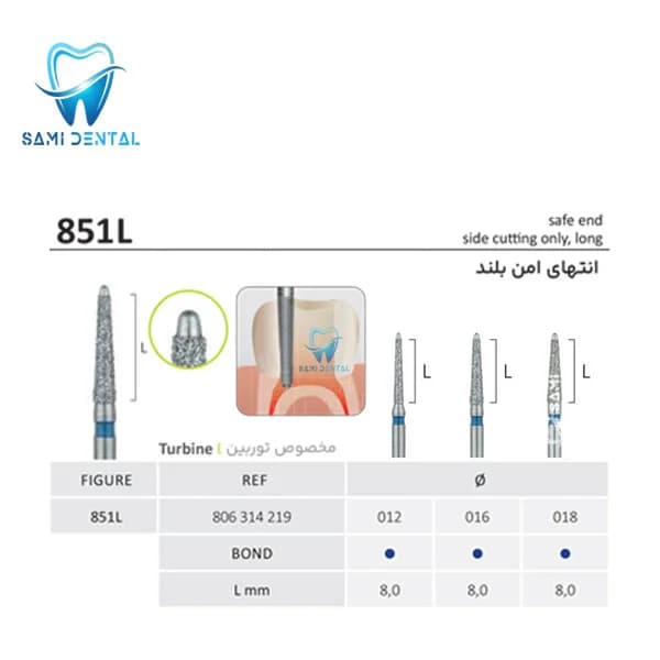 فرز الماسی انتهای امن بلند (Safe END) دور آبی جوتا کد: 851L.FG