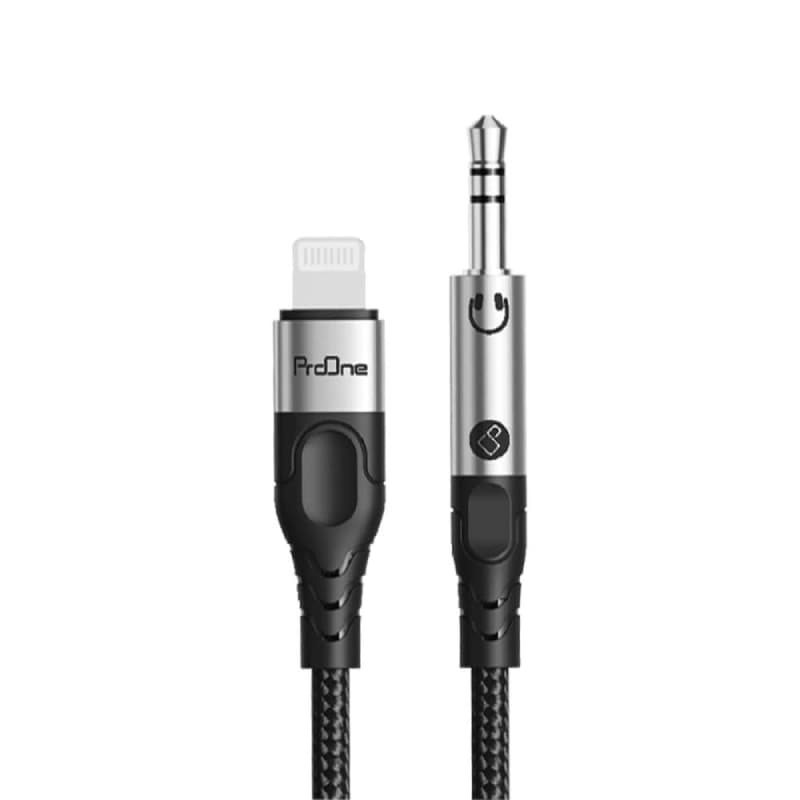 کابل تبدیل لایتنینگ به جک 3.5 aux audio پرووان مدل PCA50 طول 1 متر