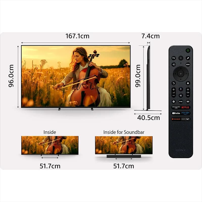 تلویزیون براویا 5 سونی 75XR50 قیمت روز سایز 75 اینچ — تصویر ۴