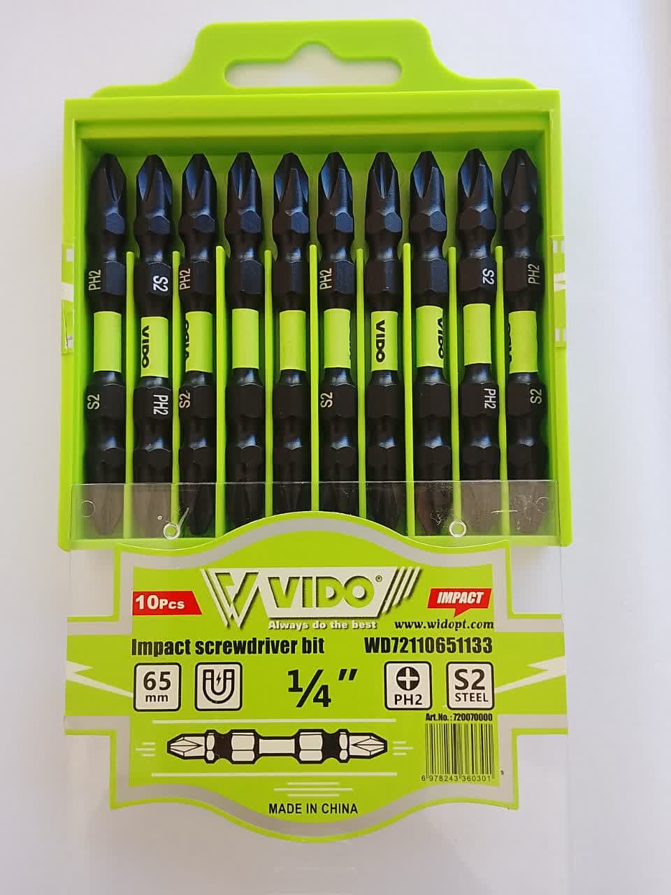 سری نوک پیچ گوشتی 6/5 سانت دو سر چهار سو PH2 ویدو VIDO WD72110651133