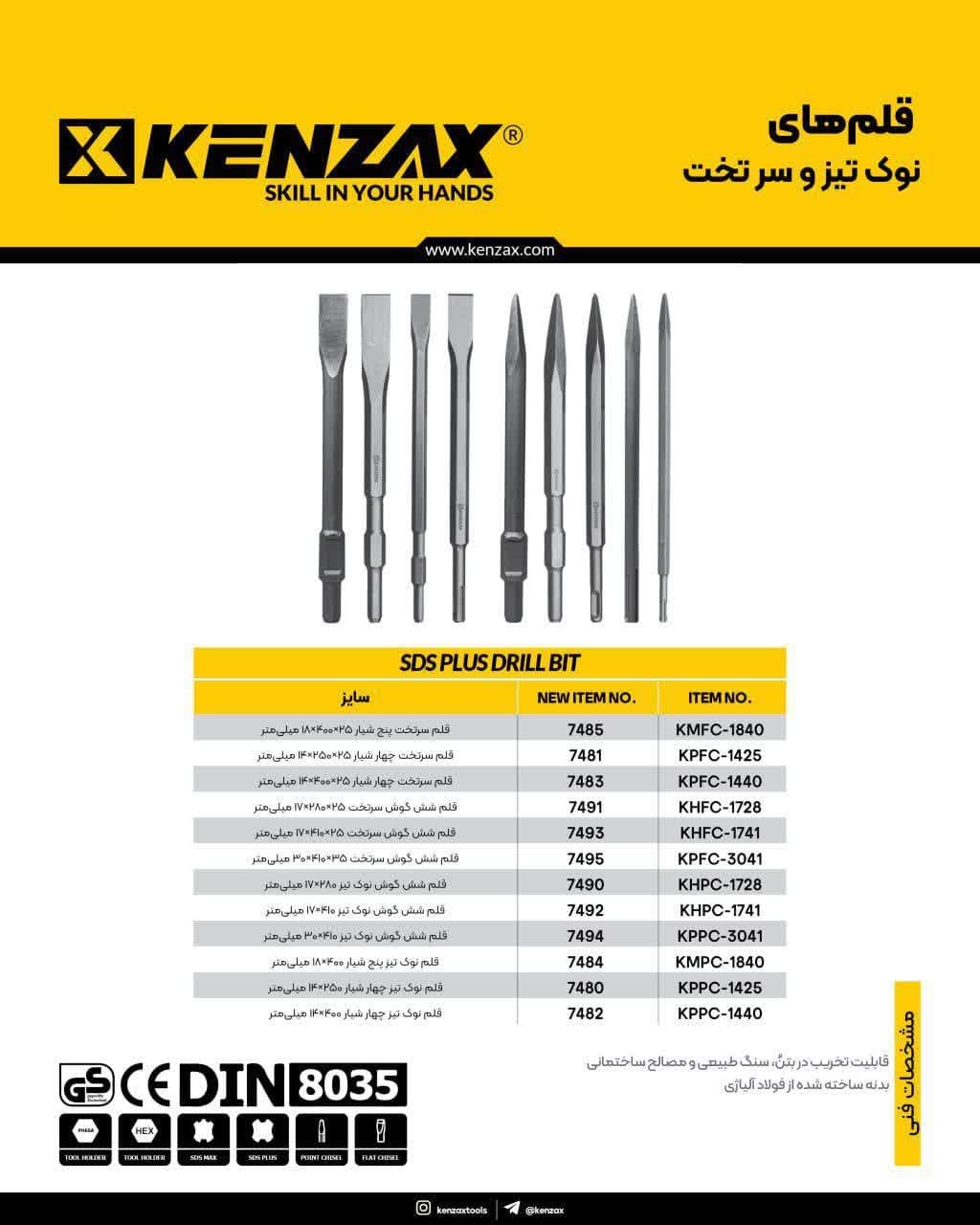 قلم شش گوش نوک تیز KHPC-1728کنزاکس KENZAX