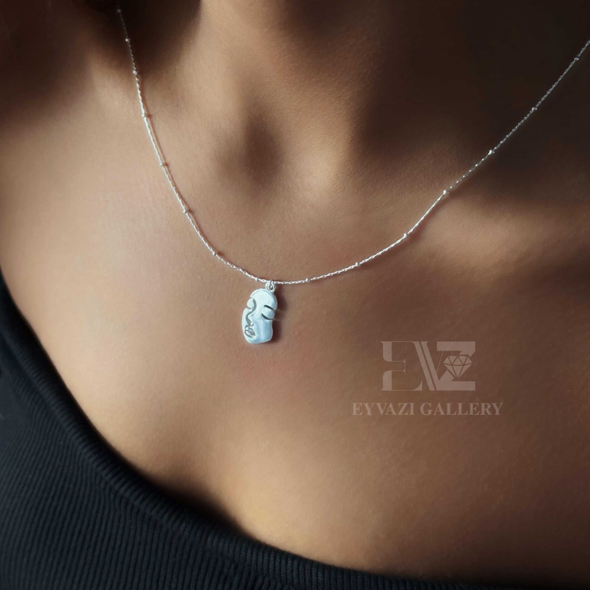 گردنبند زنانه نقره چهره
