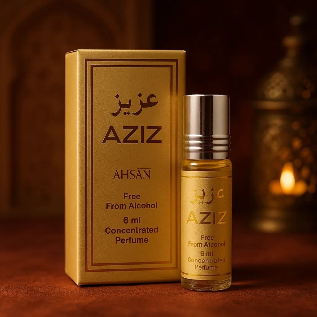 عطر عزیز عربی اصل 6 میل برند احسن روغنی امارات