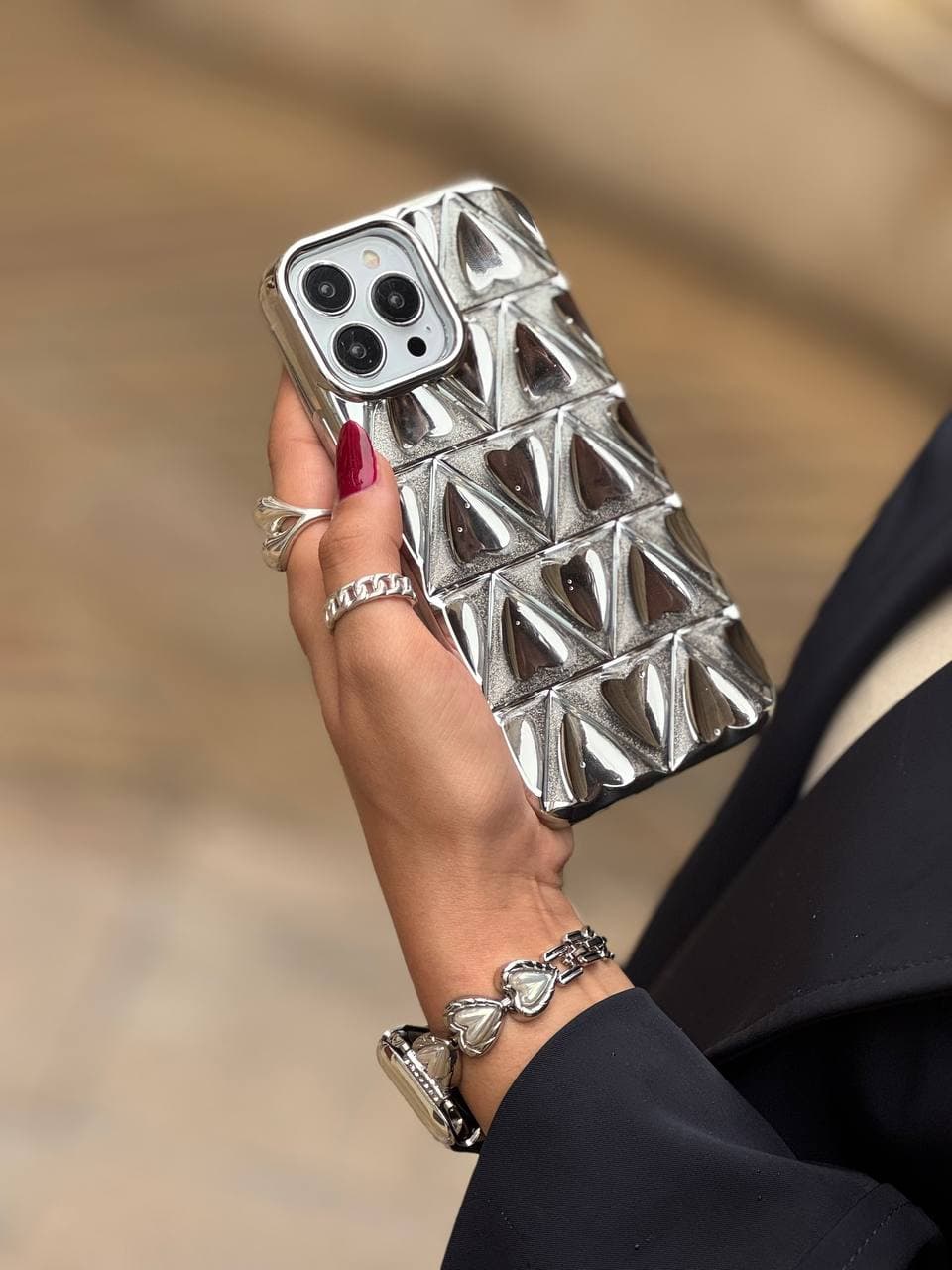 قاب Silver Heart با ورقه شاینی برای آیفون — تصویر ۲