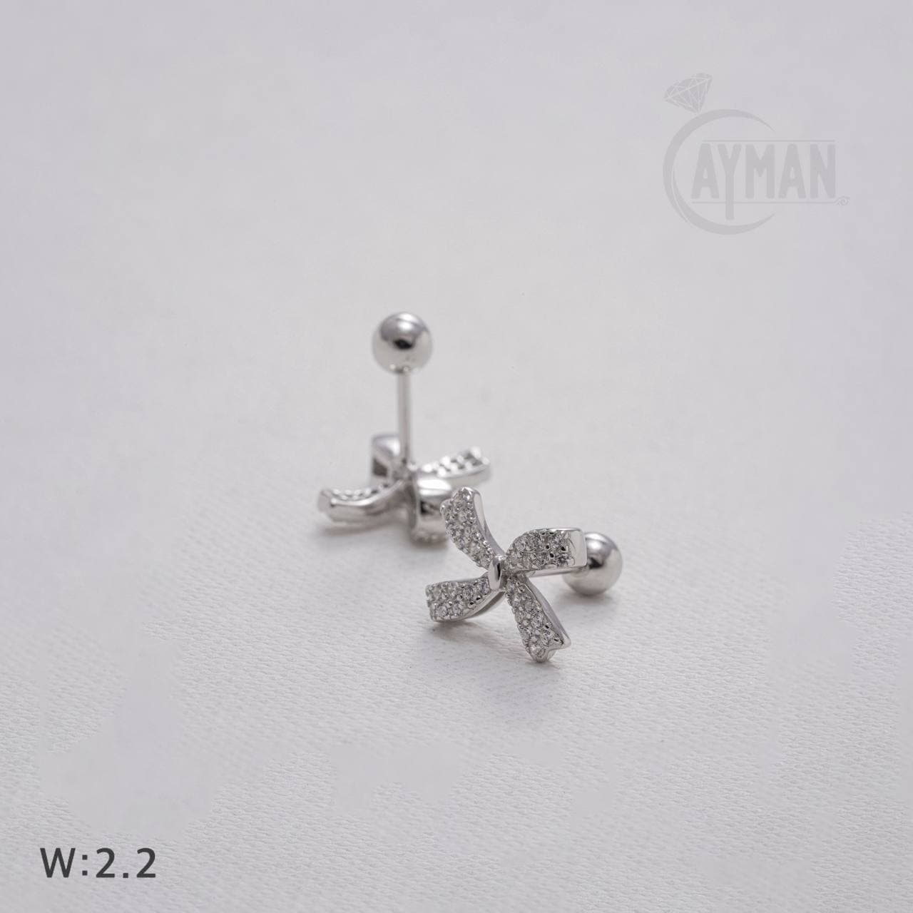 پیرسینگ گوش نقره مدل ۴پر فانتزی