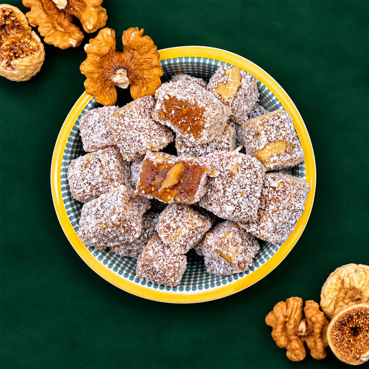 لوکوم انجیر مغزدار گردویی رژیمی ایرانی (600 گرمی)