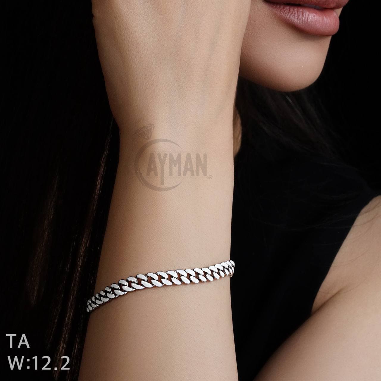 دستبند نقره زنانه کارتیر ساده کد TA