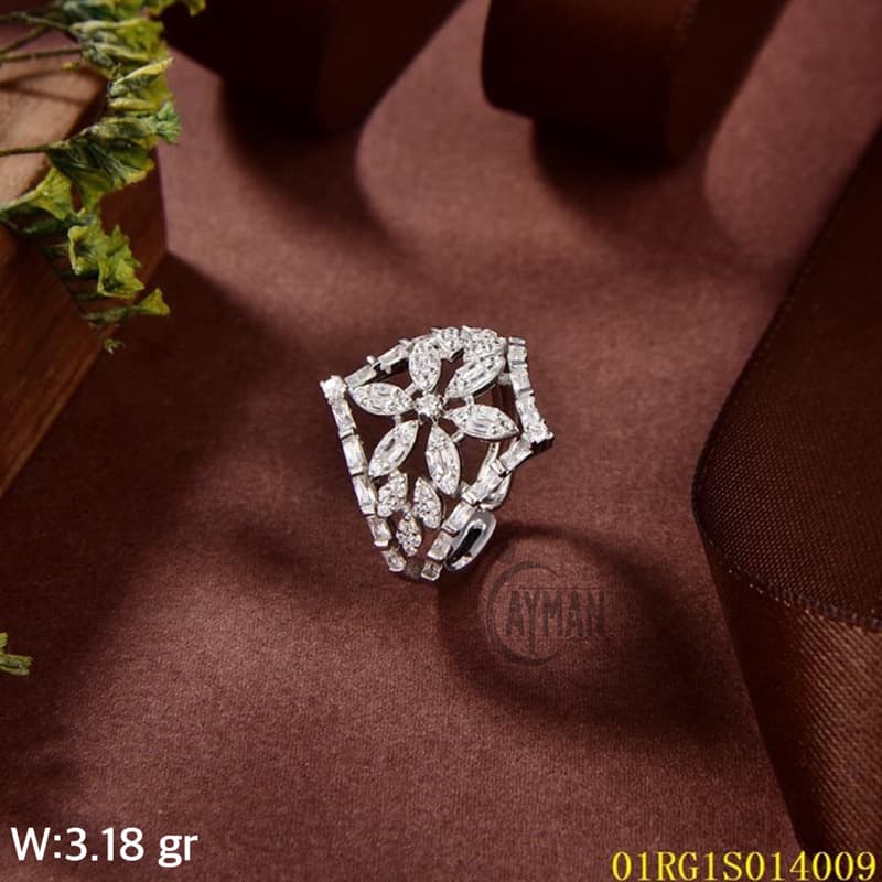 انگشتر نقره طرح برگ و گل کد AA50308
