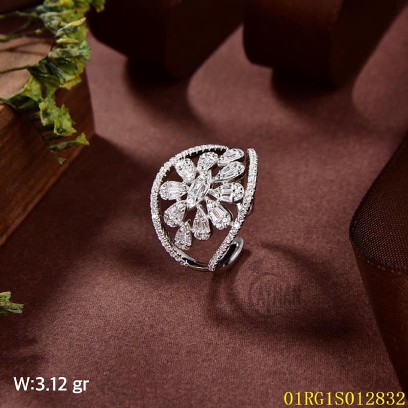 انگشتر نقره طرح گل کد AA51399 — تصویر ۲