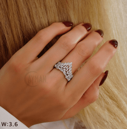 انگشتر طرح تاج کد BA70719