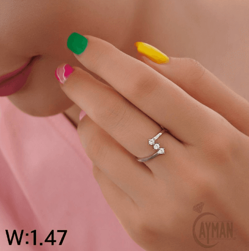 انگشتر میکرو ظریف طرح سه نقطه کد AA12987