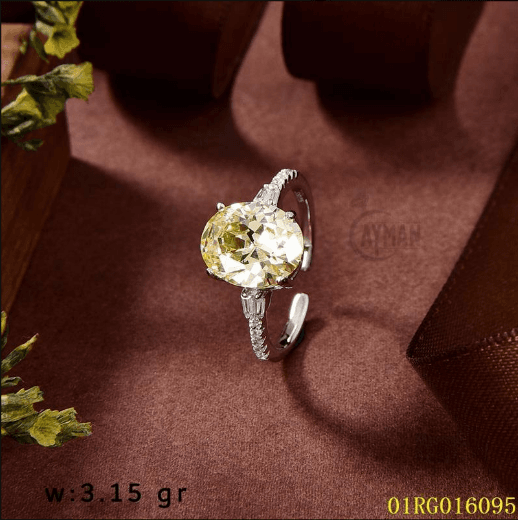انگشتر تک نگین بیضی کد DA13804