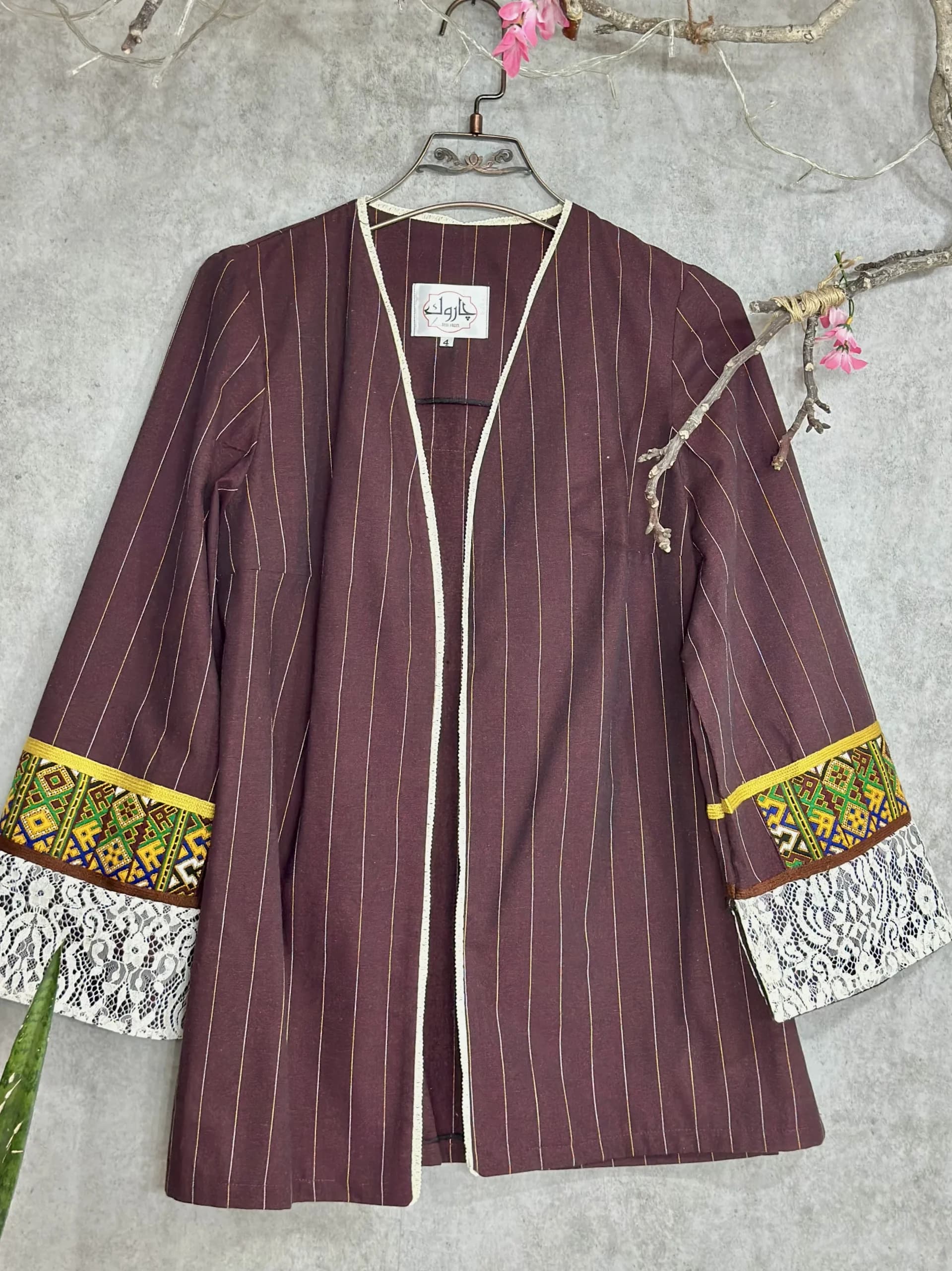 کت کتان سوزن دوزی