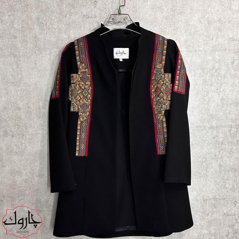 کت سوزن دوزی دست دوز مشکی کد۰۱