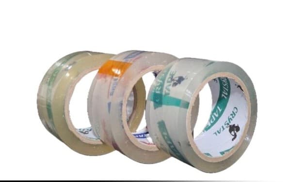 چسب پهن خروس 5 سانتی 90 یاردی 45 میکرون_لبه نارنجی ( 6 عددی )