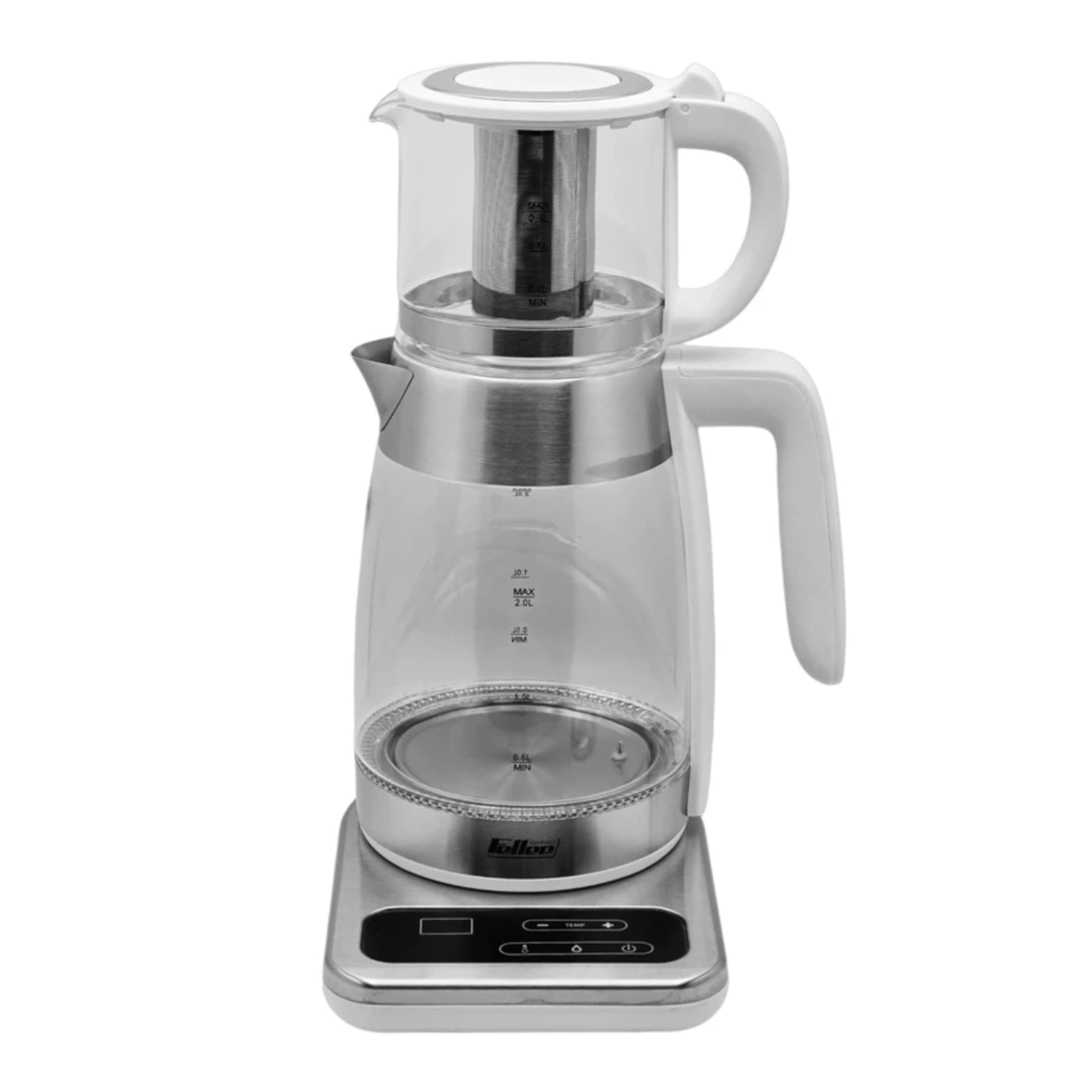 چای‌ساز فلر مدل TS-190 – توان 2200 وات، بدنه شیشه‌ای مقاوم، پایه 360 درجه — تصویر ۲