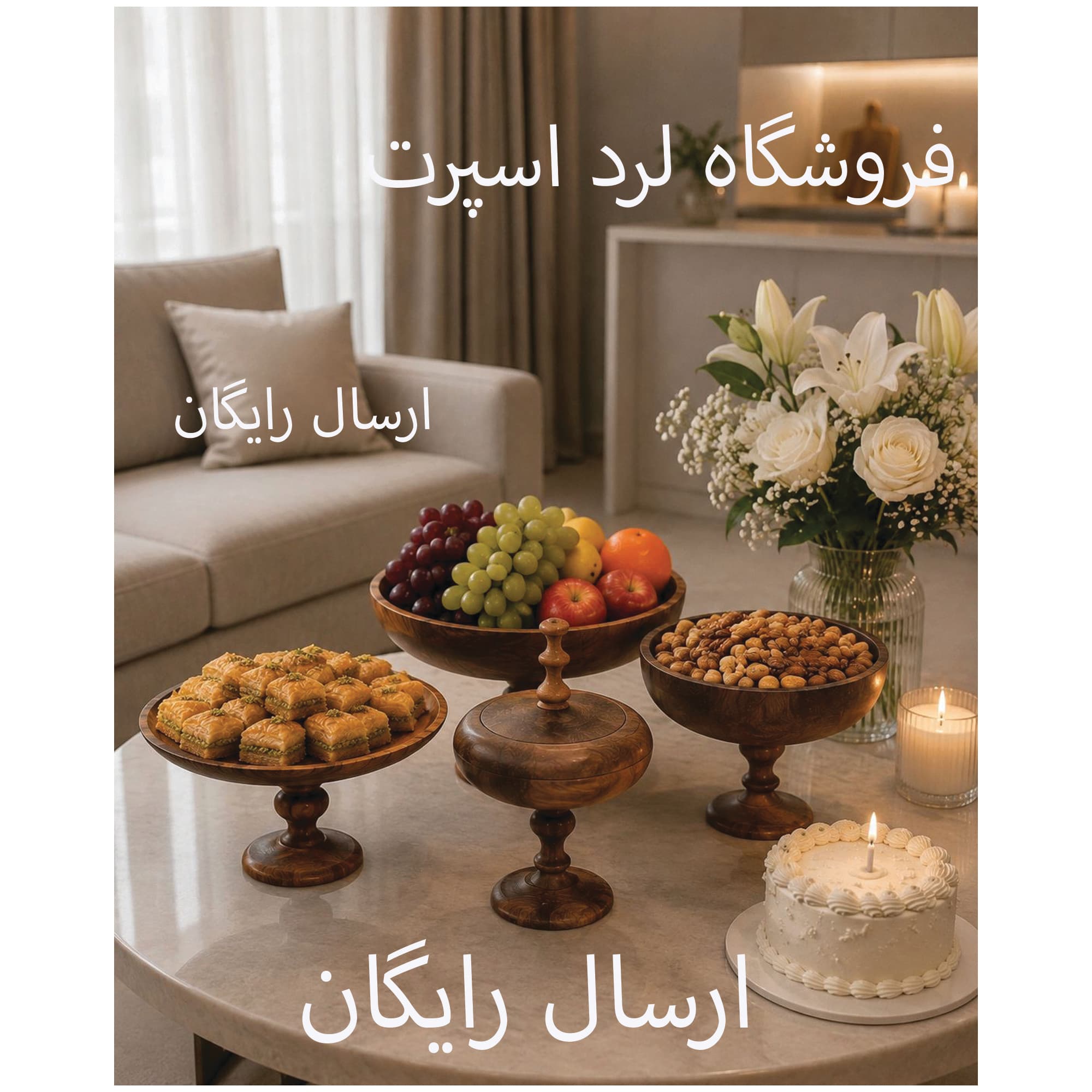 ظروف چوبی شاهان 4 تیکه