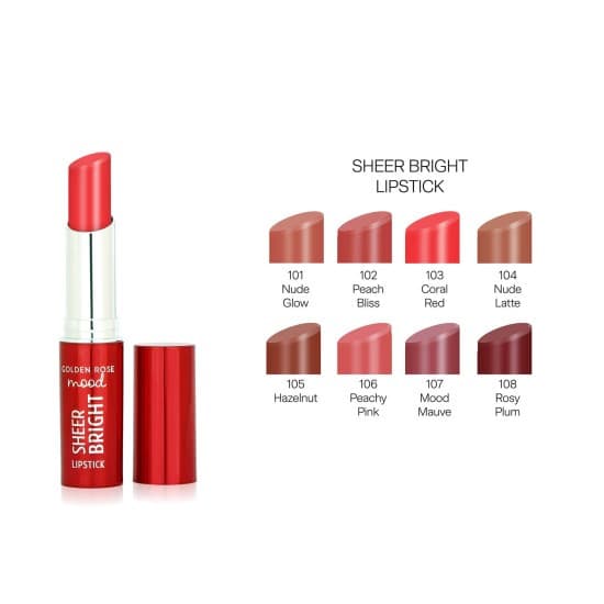 رژلب جامد گلدن رز Sheer Bright