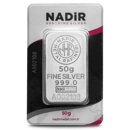 شمش نقره 50 گرم ترک – Nadir