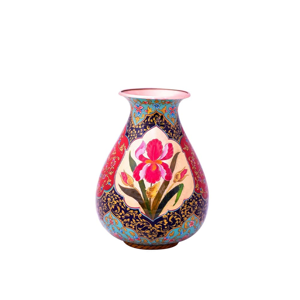 گلدان گلابی گل و مرغ نفیس