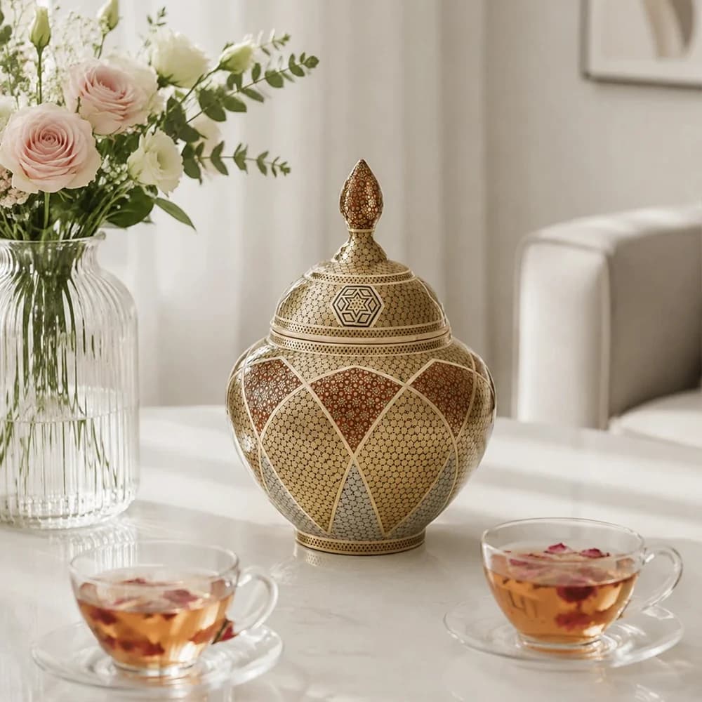 قندان سیبی خاتم نفیس