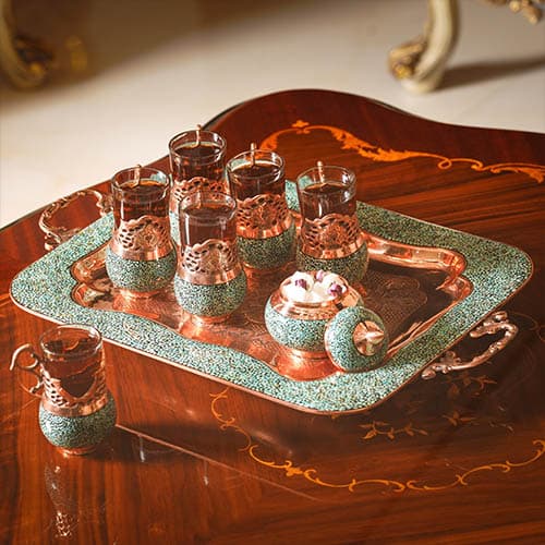 سرویس چایخوری فیروزه کوبی — تصویر ۳