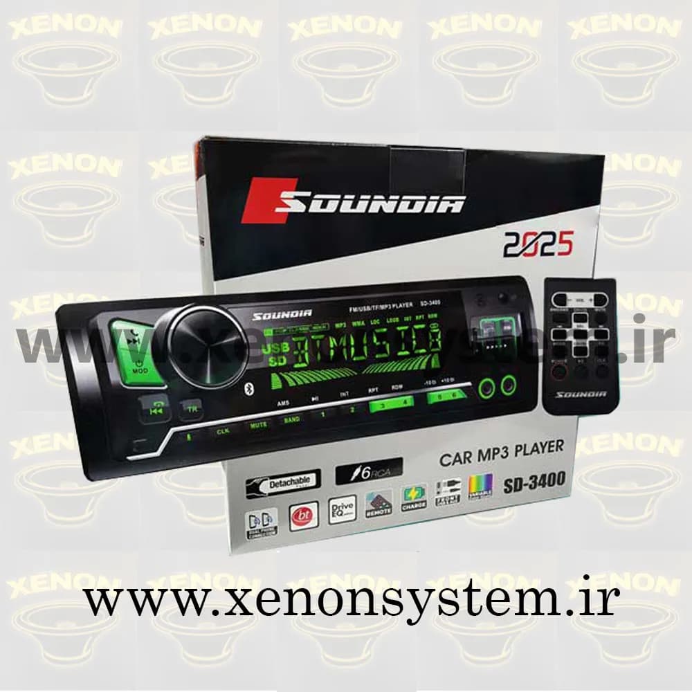 ضبط / پخش کننده خودرو ساندیا مدل SD-3400 پنل جدا