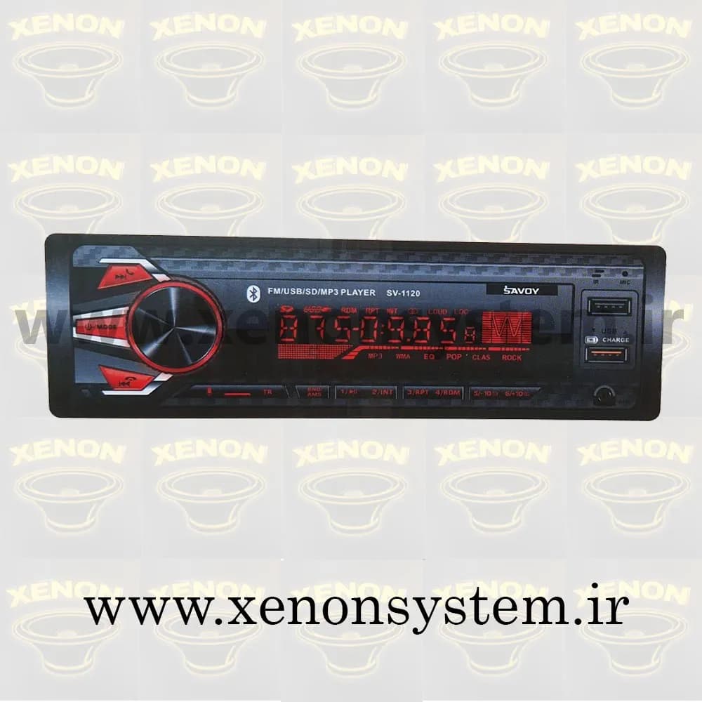 ضبط / پخش کننده خودرو ساووی مدل SV-1120 پنل جدا دارای گارانتی