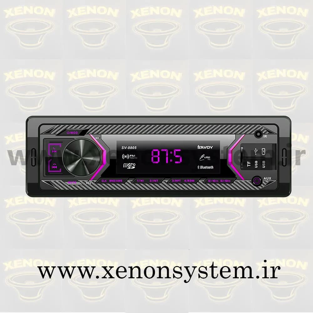 ضبط / پخش کننده خودرو ساووی مدل SV-8805 پنل ثابت دارای گارانتی