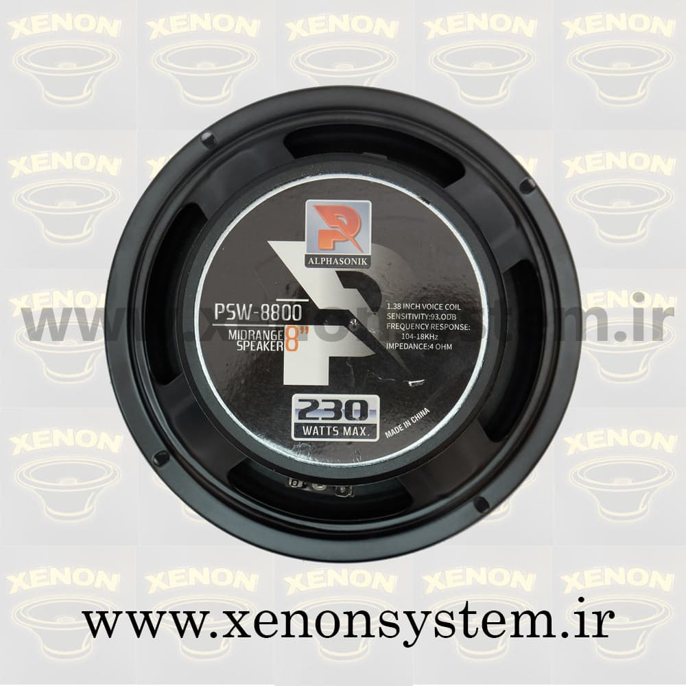 میدرنج خودرو آلفاسونیک سایز 8 اینچ مدل PSW-8800 بسته دو عددی — تصویر ۵