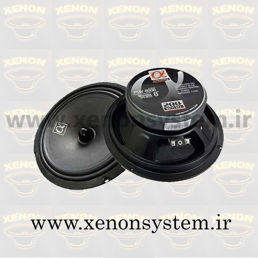 میدرنج خودرو آلفاسونیک سایز 8 اینچ مدل PSW-8000 بسته دو عددی — تصویر ۴