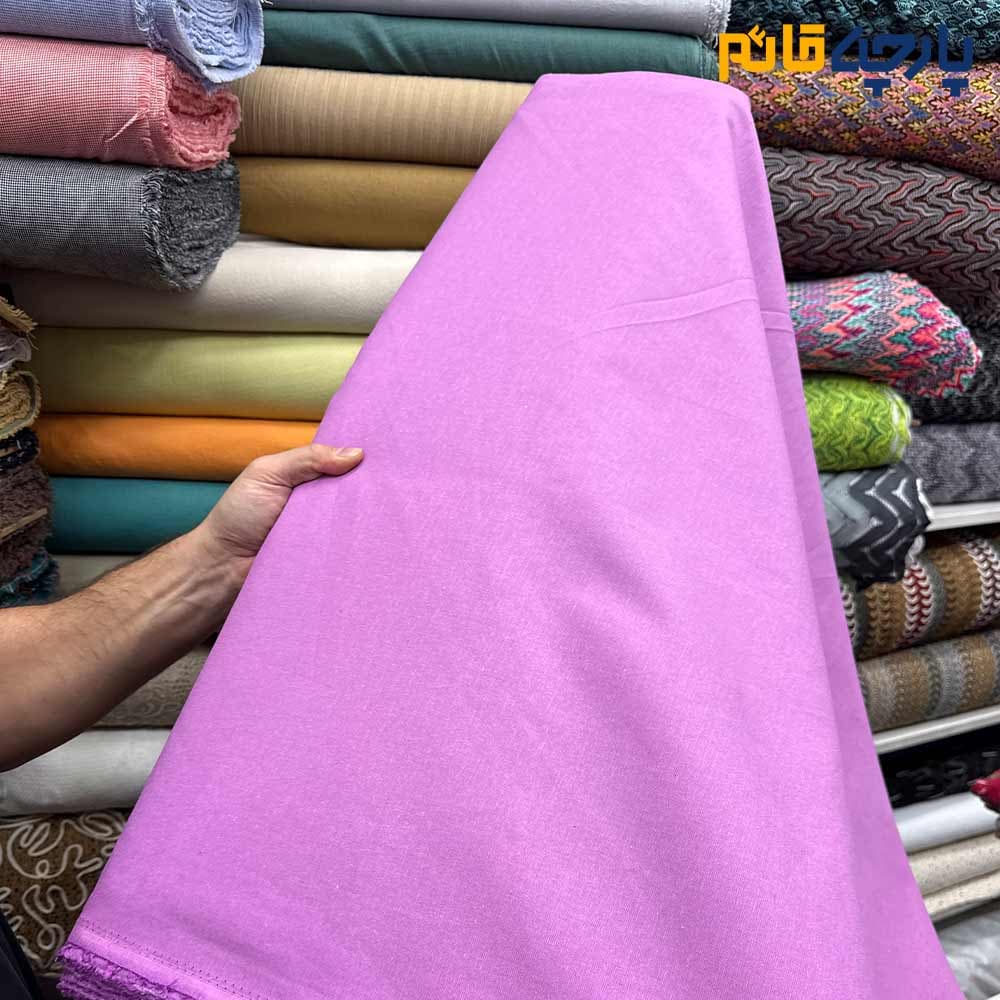 پارچه بهاره تابستانه لینن ساده رنگ ارغوانی عرض ۱۵۰ کد11341