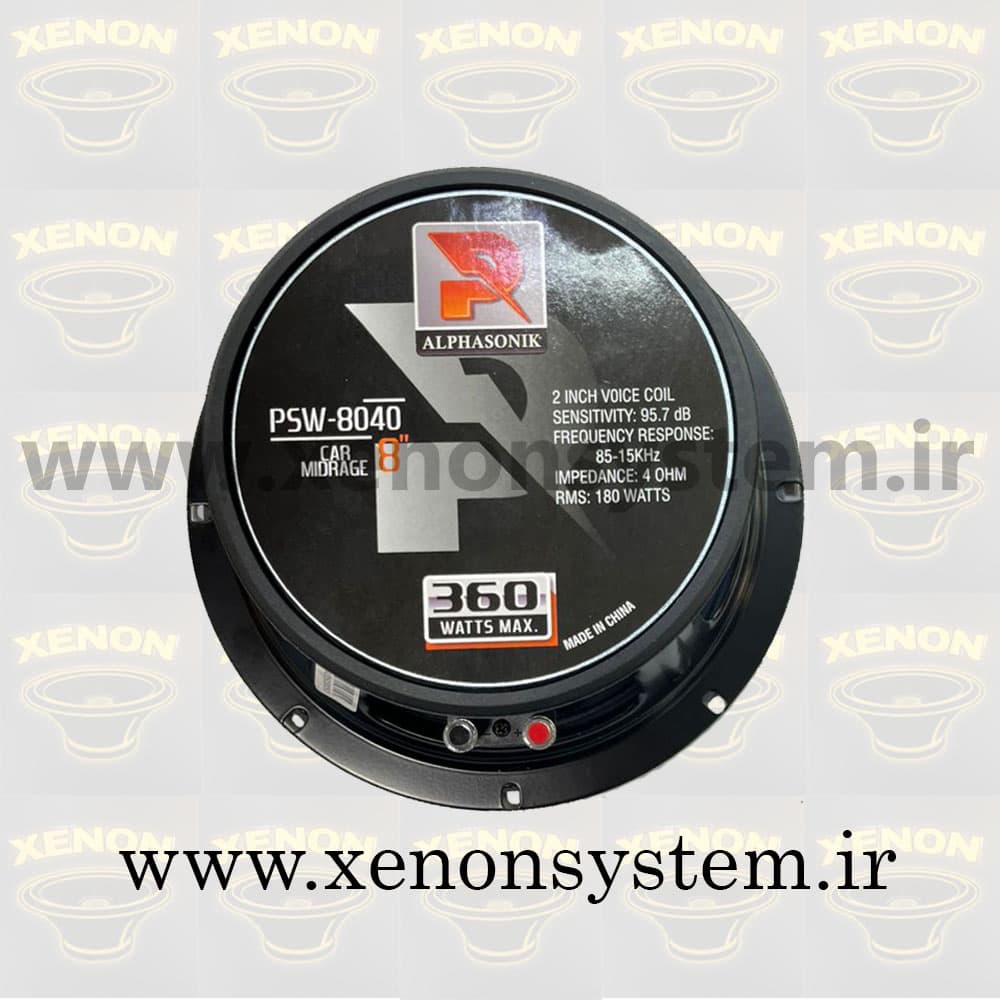 میدرنج خودرو آلفاسونیک سایز 8 اینچ مدل PSW-8040 بسته دو عددی — تصویر ۷