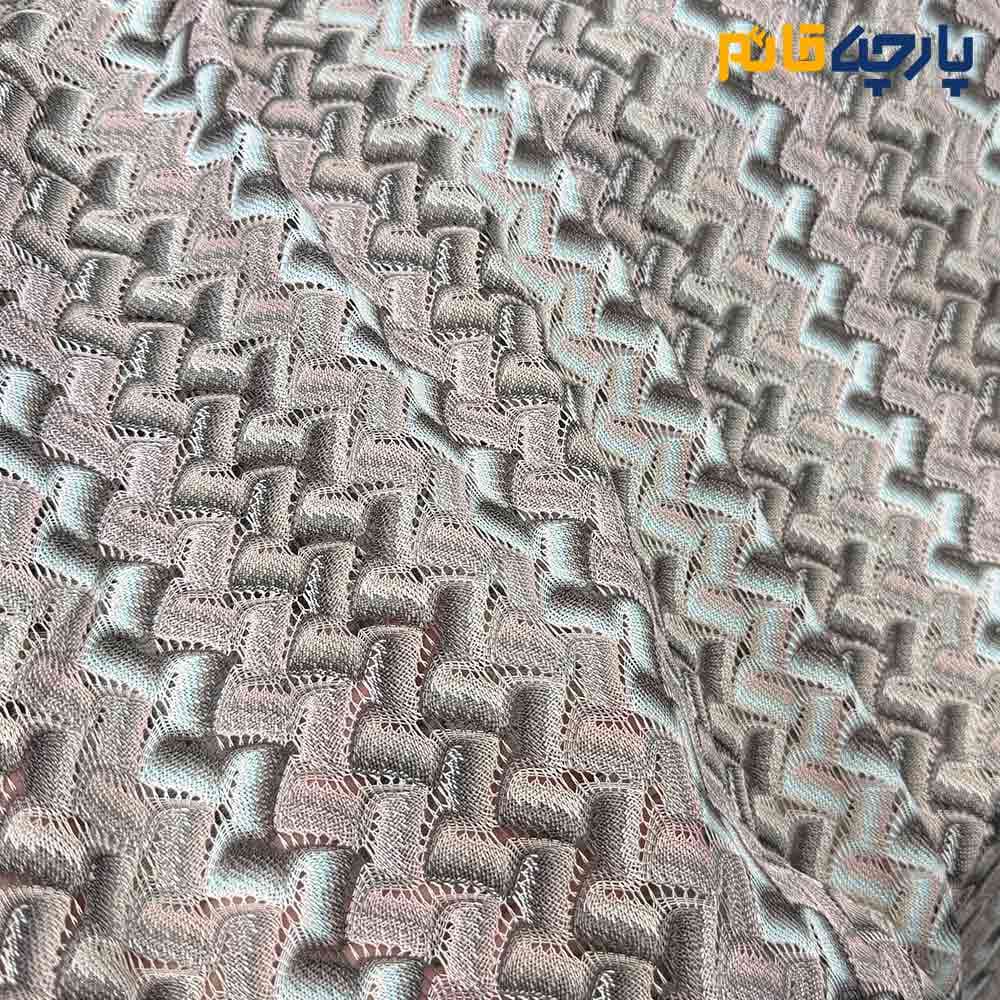 پارچه بهاره و تابستانه میسونی کره ای رنگ خاص صورتی و کرم بژ کد9956 — تصویر ۳