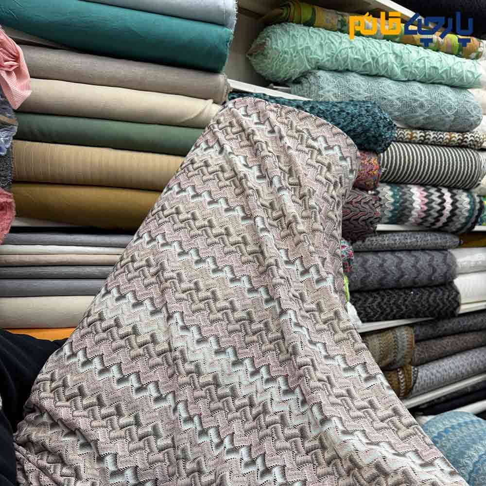 پارچه بهاره و تابستانه میسونی کره ای رنگ خاص صورتی و کرم بژ کد9956