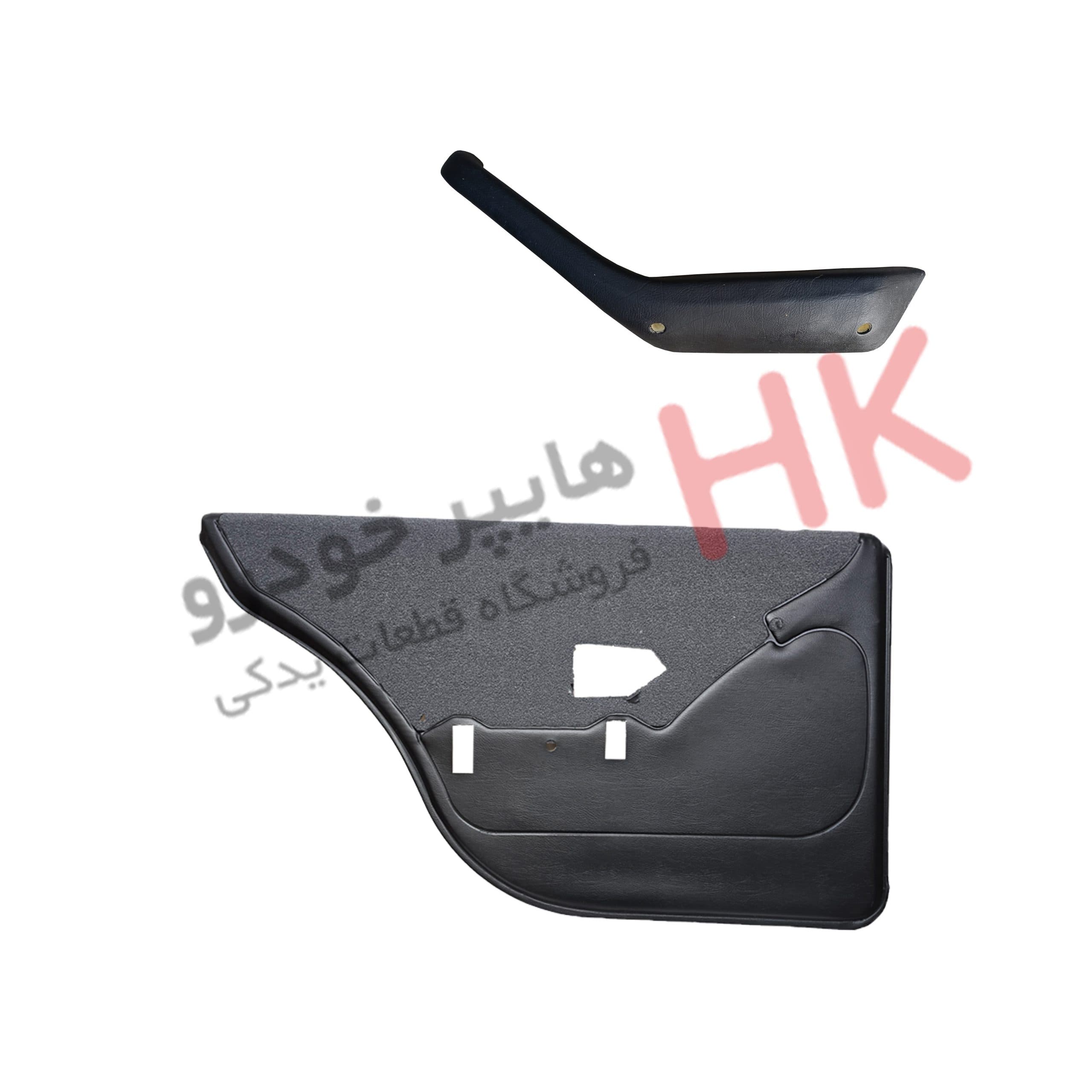 رودری فیبری مشکی بالا مخمل تکی عقب چپ با لوازم کد 0018 مناسب برای پژو پارس و 405