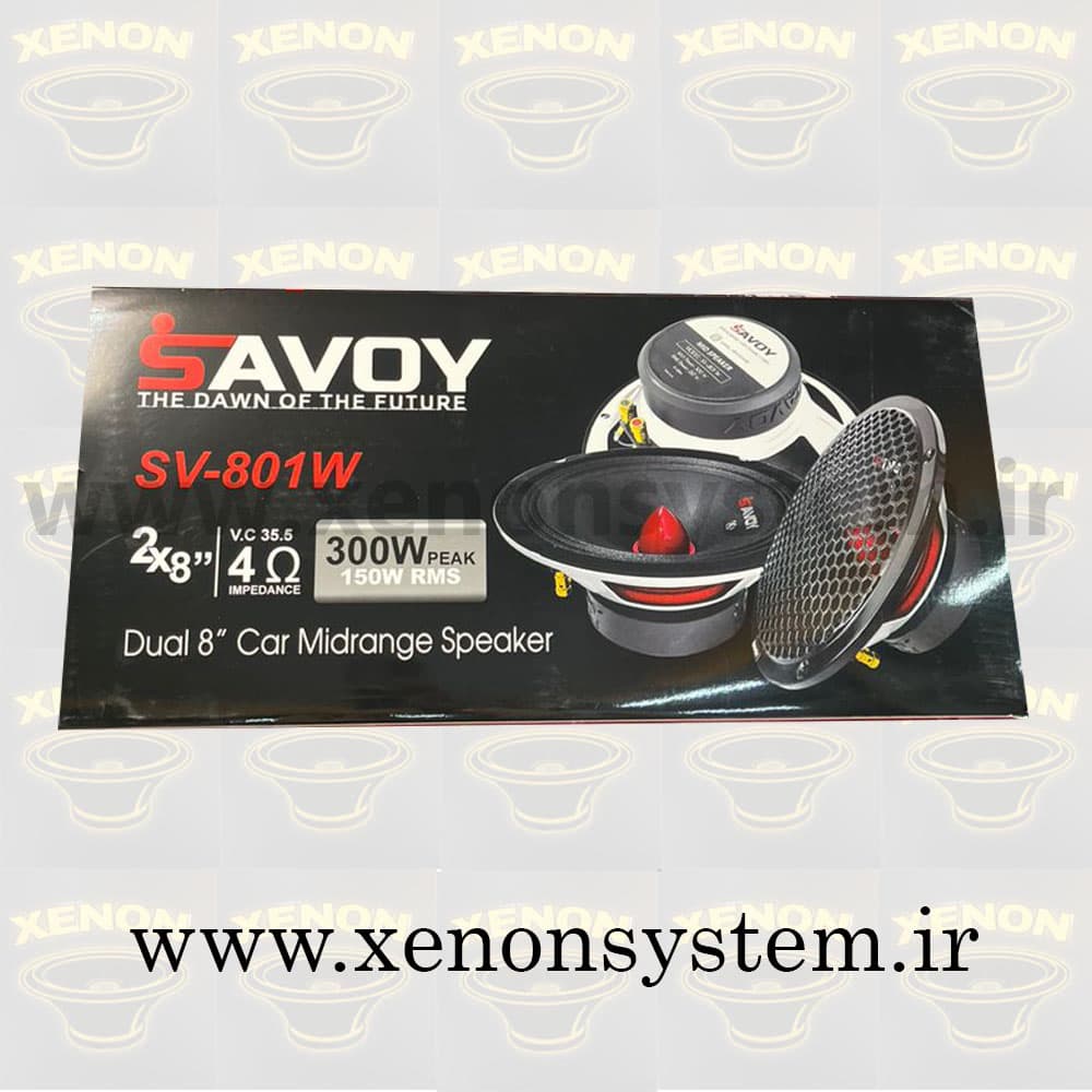 میدرنج خودرو ساووی سایز 8 اینچ مدل SV-801W بسته دو عددی