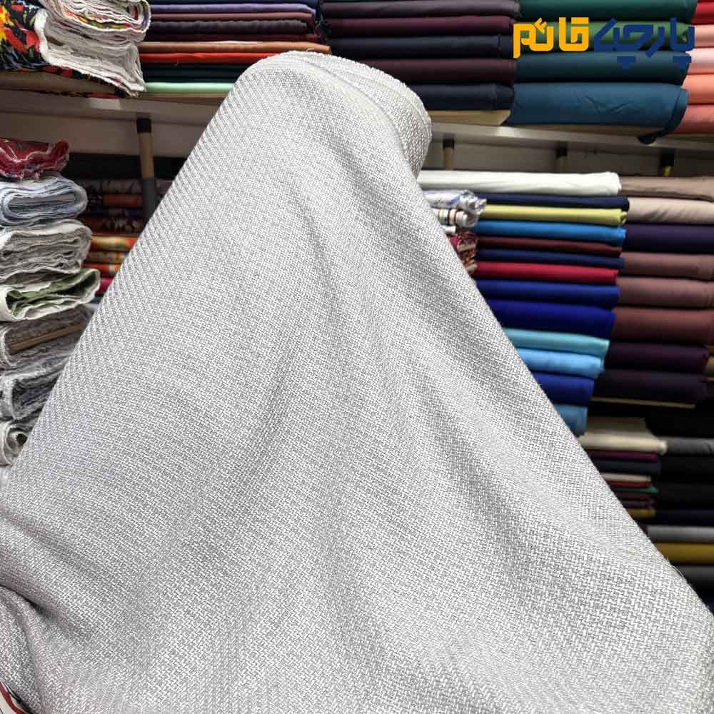 پارچه پاییزه و زمستانه شانل پشمی سفارشی رنگ طوسی نقره ای کد8530