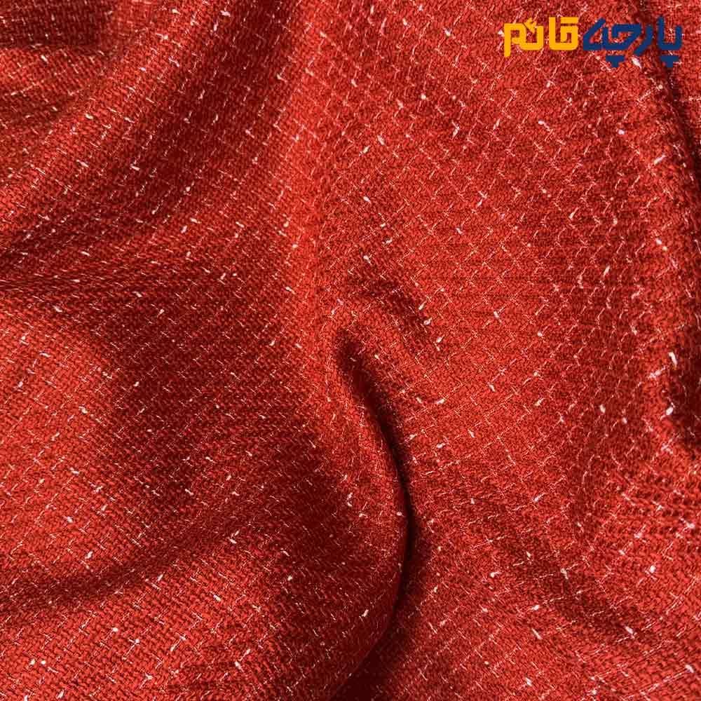 پارچه پاییزه و زمستانه شانل پشمی سفارشی رنگ قرمز پاییزی کد8522 — تصویر ۳