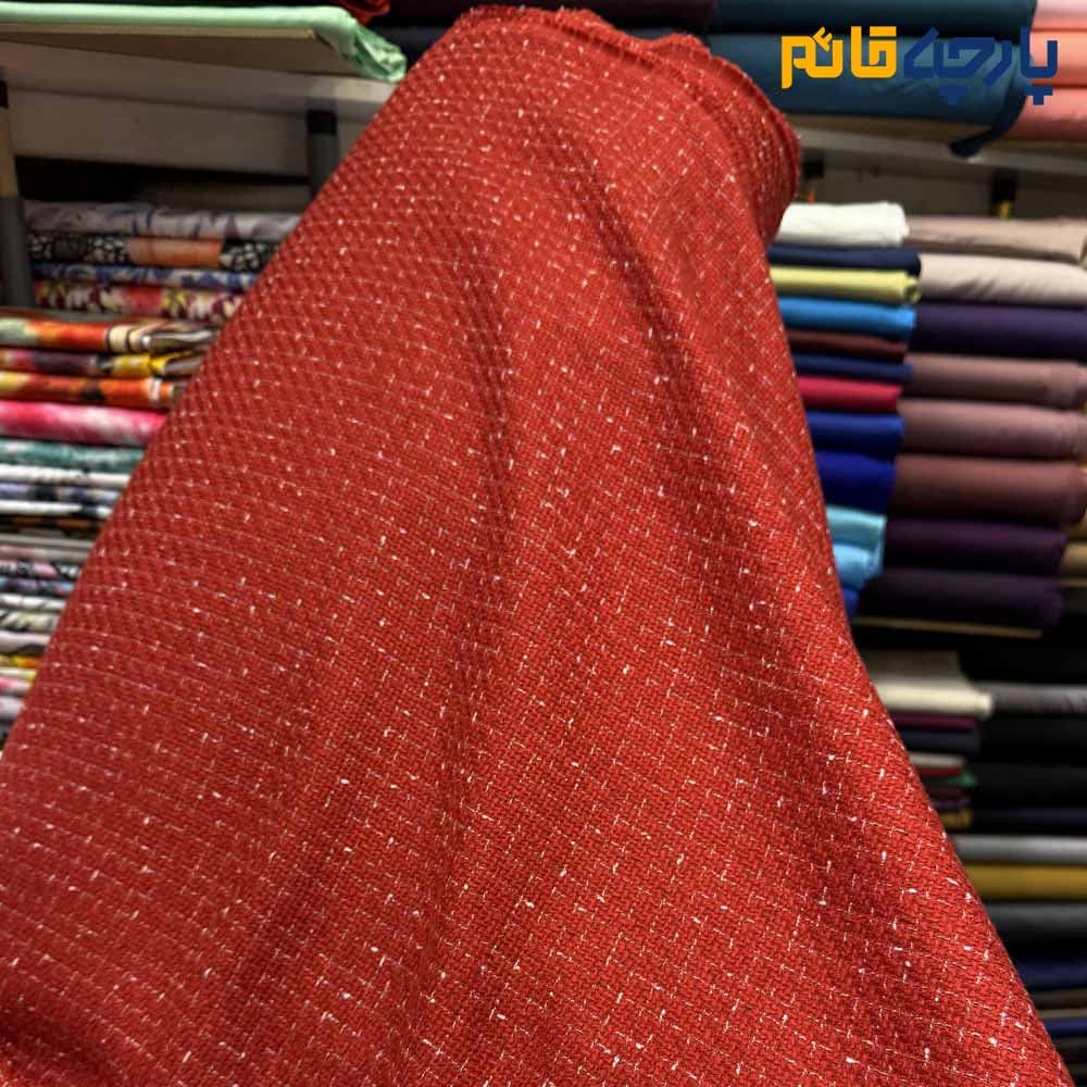 پارچه پاییزه و زمستانه شانل پشمی سفارشی رنگ قرمز پاییزی کد8522