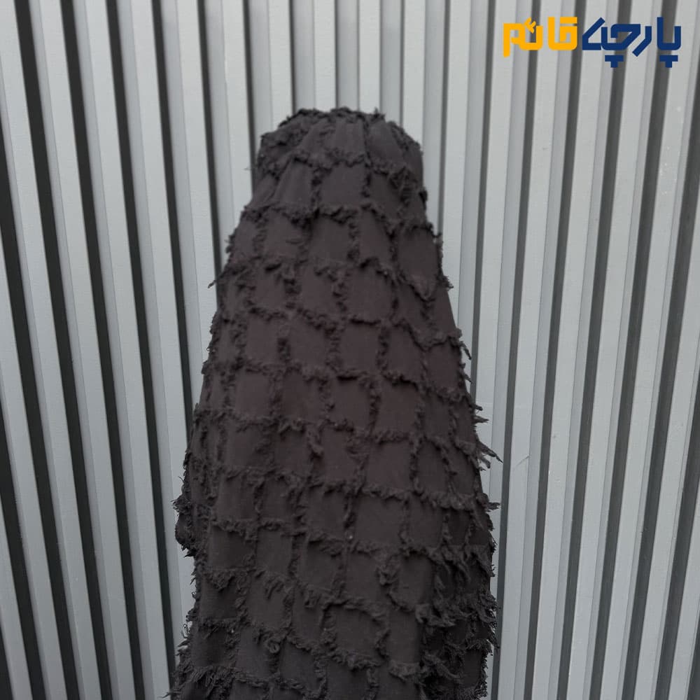 پارچه پاییزه زمستانه لینن پاییزه ریشه دار برجسته رنگ مشکی کد8462