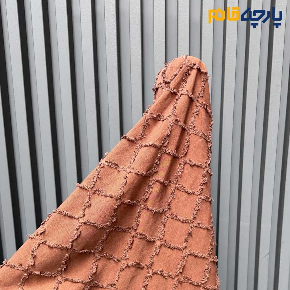پارچه پاییزه زمستانه لینن پاییزه ریشه داربرجسته رنگ قهوه ای آجری کد8446