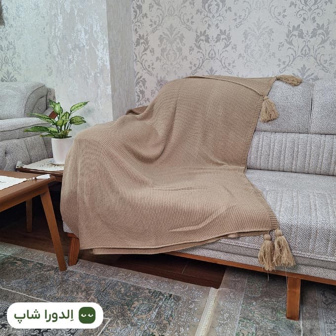 شال مبل و تخت مدل بافت کلاسیک کیفیت عالی آکریلیک