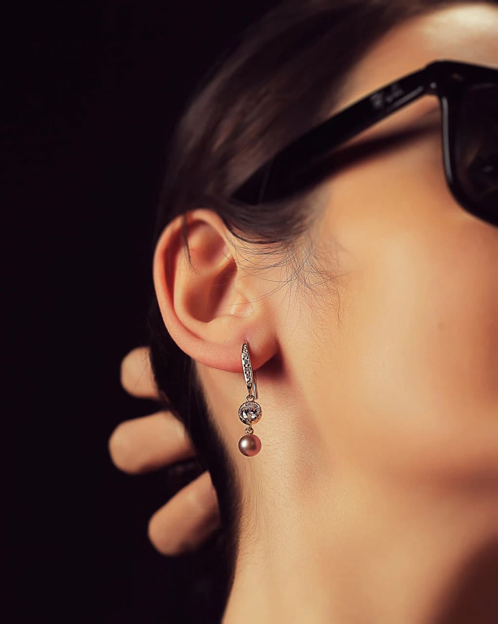 گوشواره مروارید طلا یاسی