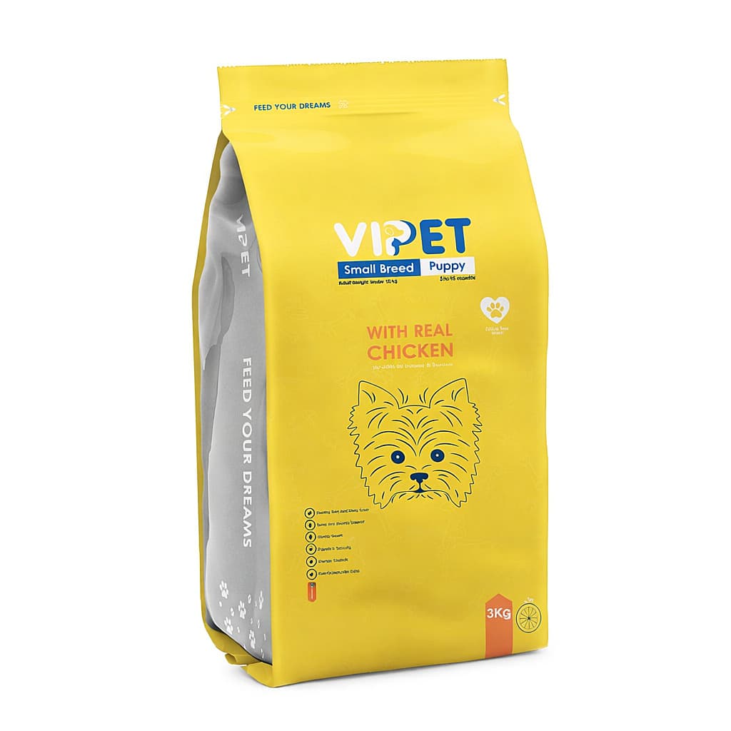 غذای خشک سگ نژاد کوچک بالغ ویپت (VIPET) با طعم مرغ – وزن ۳ کیلوگرم