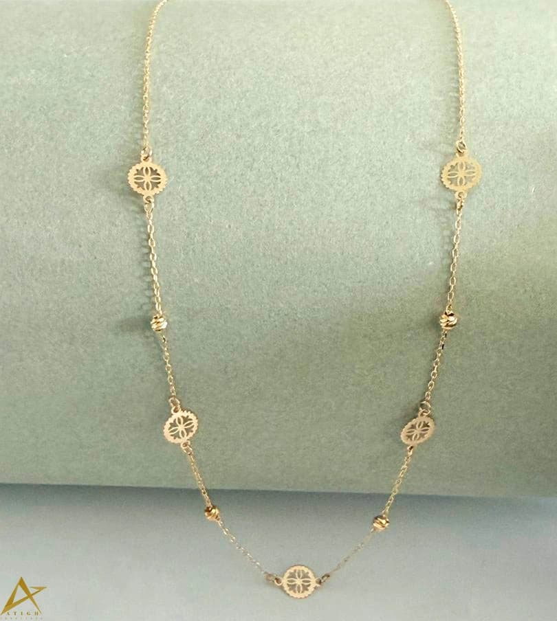 گردنبند طلا مینیمنال زنانه طرح گل