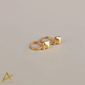 گوشواره قلب طلا با قفل کلیپسی