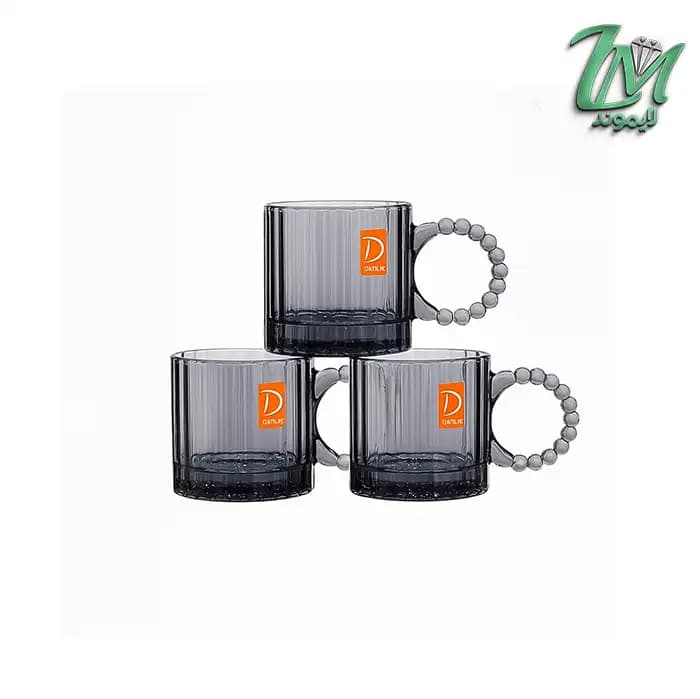 ماگ کریستالین دودی دسته منجوقی DELI tz4301b